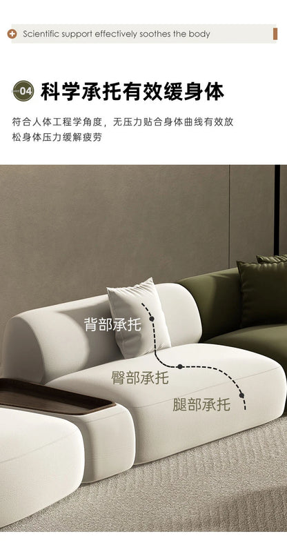 Curved Sofa Special Shaped Designer Beauty Salon Couch Lounge Area Sofa Coffee Table Set Furniture Velvet Living Room Sofas