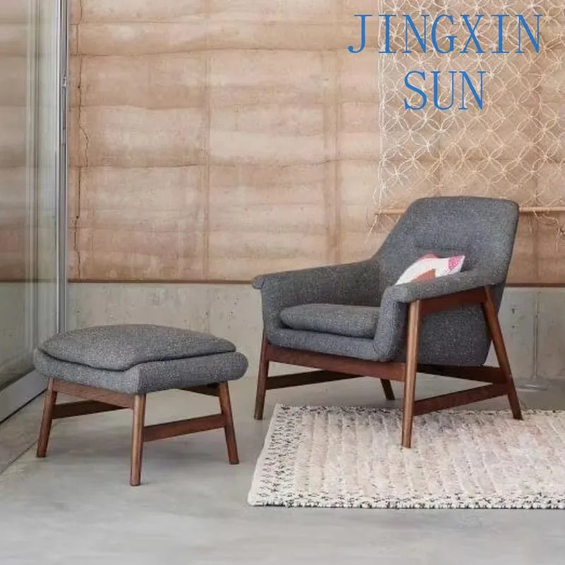 More Design Cheap Wholesale Modern Simple Velvet Comfortable Fabric Casual Reclining Wooden Lounge Living Room Chair