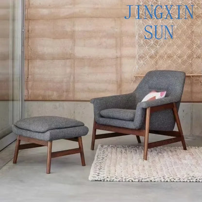 More Design Cheap Wholesale Modern Simple Velvet Comfortable Fabric Casual Reclining Wooden Lounge Living Room Chair