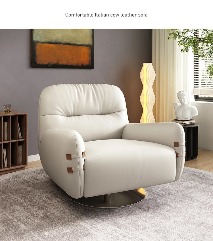 HXL modern light luxury leather sofa chair single simple living room small apartment bedroom leisure chair