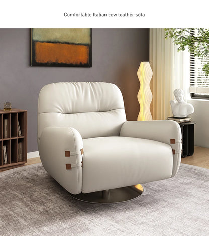 HXL modern light luxury leather sofa chair single simple living room small apartment bedroom leisure chair