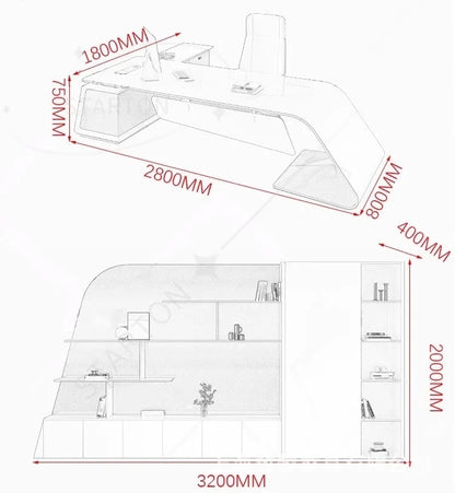 Office Desks Asthetic Luxury Storage Drawers Writing Executive Desk L Shaped Study Escritorios Office Furniture