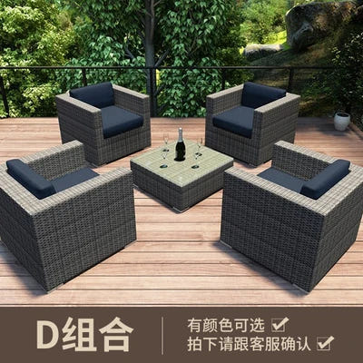 Outdoor sofa combination courtyard garden balcony leisure rattan chair