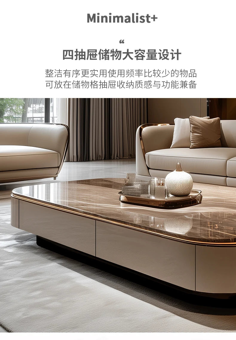 Classic Italian Coffee Tables Brown High Quality Designer Living Room Coffee Tables Modern Luxury Mesa De Centro Furniture Home