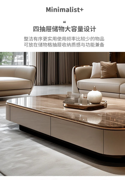 Classic Italian Coffee Tables Brown High Quality Designer Living Room Coffee Tables Modern Luxury Mesa De Centro Furniture Home