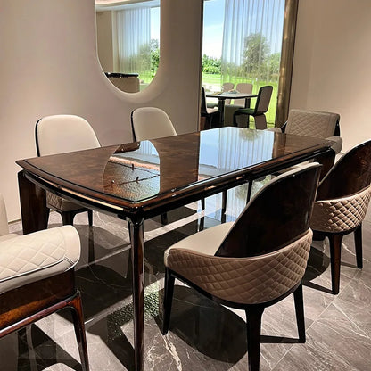 Light luxury solid wood dining table and chairs