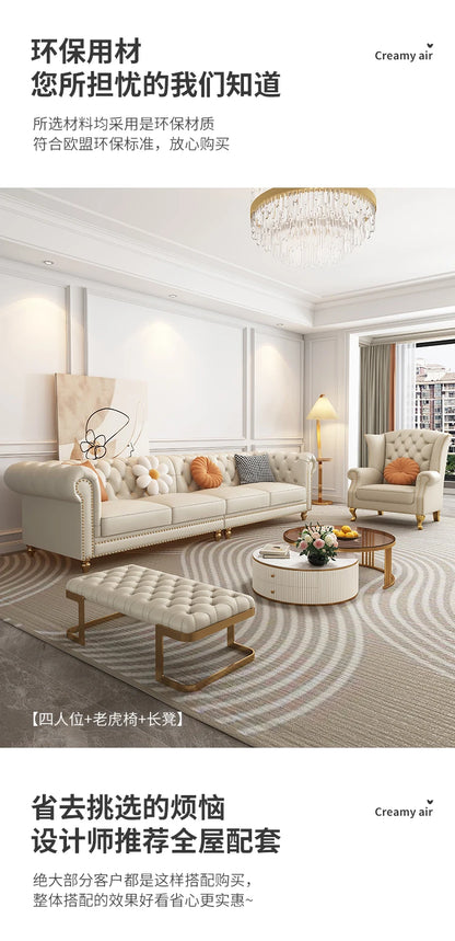Designer Genuine Leather Sofas Fancy Living Room Lounge Floor Sofa Loveseat Modern Canape Salon De Luxe Apartment Furniture