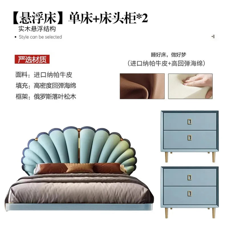 Luxury Upholstered Bed Upholstered Queen Size Minimalist Double Bed French Nightstands Camas De Dormitorio Bedroom Accessories