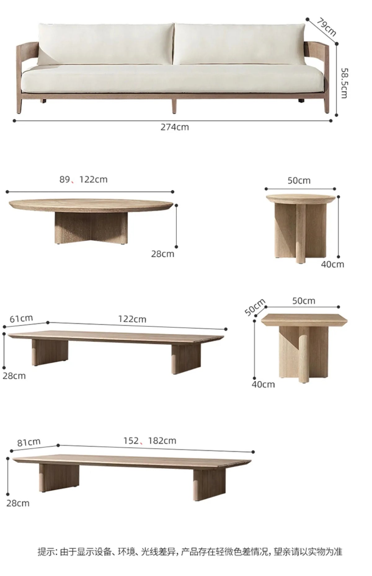Italian Style Simplicity Waterproof and Sunscreen Garden Sofas Teak Modern Garden Sofas Designer Outdoor Furniture Divano HBOS