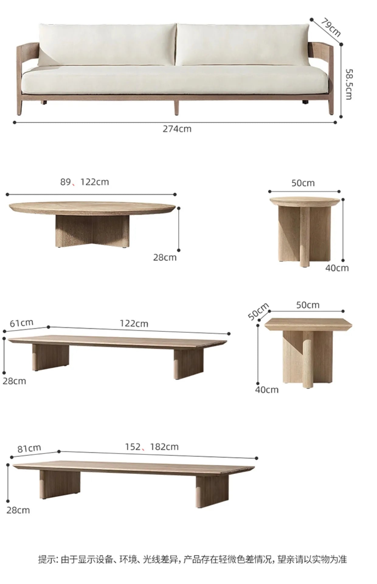 Italian Style Simplicity Waterproof and Sunscreen Garden Sofas Teak Modern Garden Sofas Designer Outdoor Furniture Divano HBOS