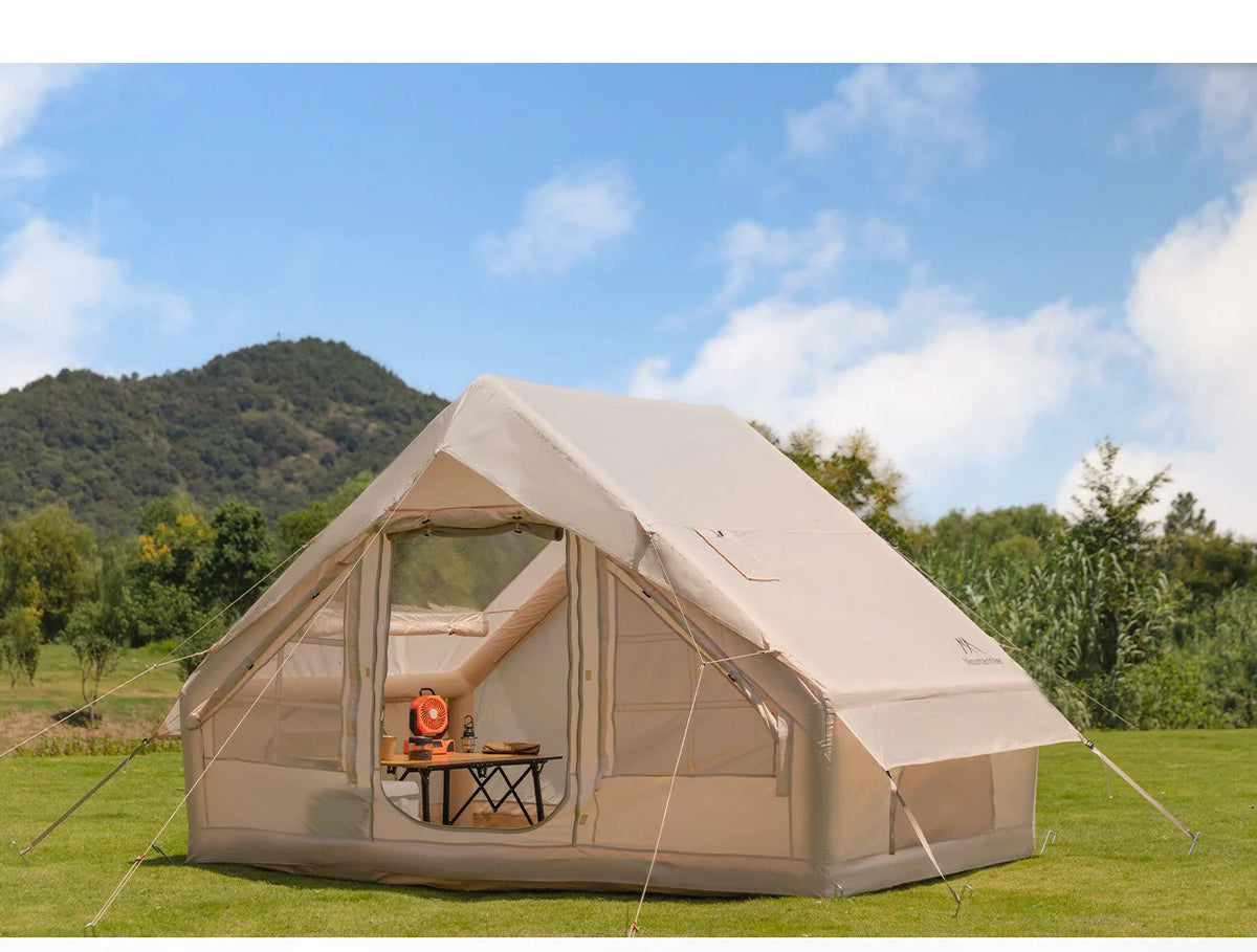 The Mountainhiker Inflatable Tent,equipped with Storage Bags and An Air Pump, Is Ideal for Outdoor Hiking Activities