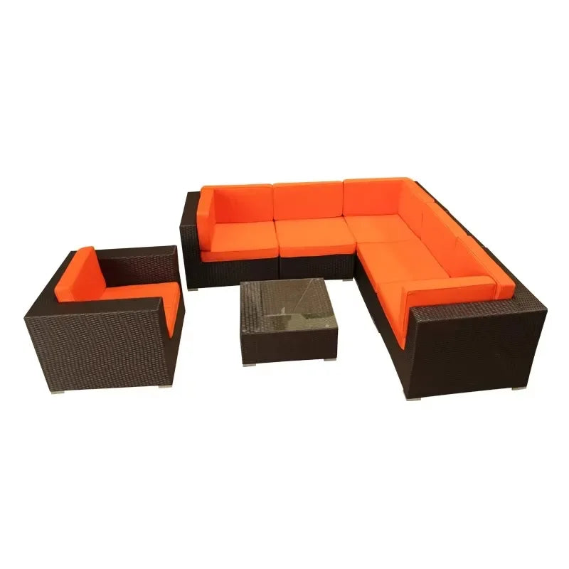 Luxury Durable Easy Cleaning  Garden Furniture Outdoor  Rattan   Lounge Set