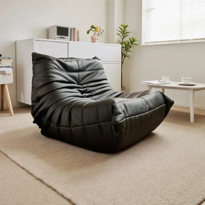 Single sofa living room bedroom lazy fabric leather leisure chair small apartment cream wind