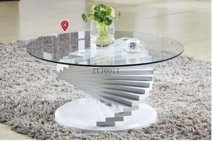 High quality latest design modern white glass coffee table