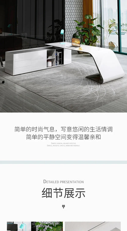 Computer Desk Corner Office Executive Multifunction Home Furniture Organizer Study Table Writing Workshop Desktop Ufficio Room