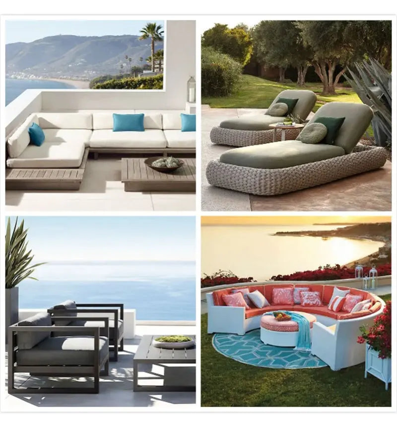 New Design Morden Outdoor Patio Furniture Sofa Set All Weather Waterproof Fabric Aluminum Sofa