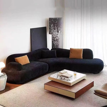 Italian minimalist sea salt sofa living room large flat layer fabric simple modern special-shaped sofa