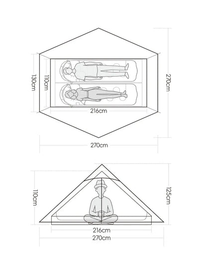 LanShan 2 3F UL GEAR 2 Person 1 Person Outdoor Ultralight Camping Tent 3 Season 4 Season Professional 15D Silnylon Rodless Tent