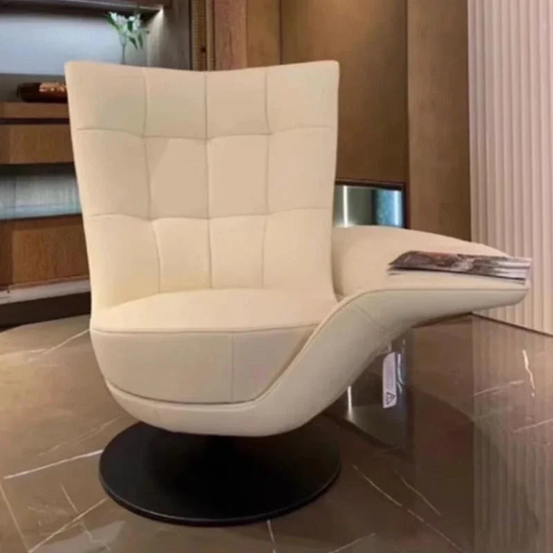 Italian modern designer leisure single chair backrest hotel reception leisure storage armrest rotating sofa chair