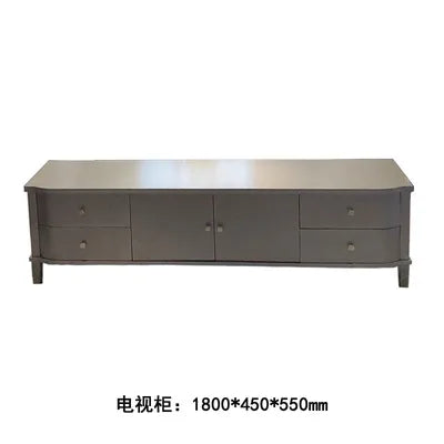 New American light luxury living room solid wood sofa coffee table combination European modern simple leather sofa model house