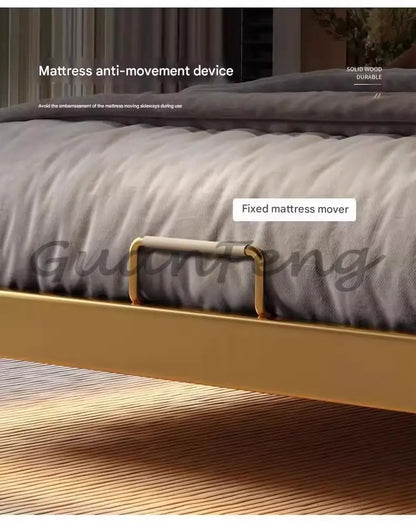 Floating Princess Bed European Genuine Leather Vintage Solid Wood Bed Light Luxury High Quality Cama De Casal Bedroom Furniture