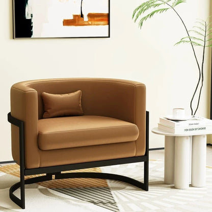 Luxury Living Room Chair Barrel Wide Arm Chair Club Single Leisure Accent Chair