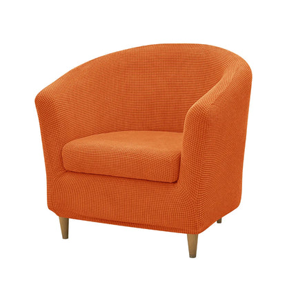 2pcs/set Jacquard Stretch Club Armchair Slipcover 1pc Barrel Tub Sofa Cover + 1pc Polar Fleece Couch Cover Furniture Protector