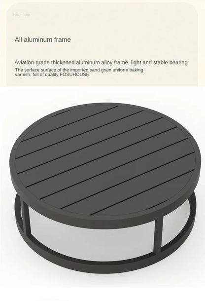 Outdoor Waterproof Sun Protection Garden Sofas Curved Outdoor Sofa Aluminum Alloy Courtyard Villa Reception Sofa Coffee Table P