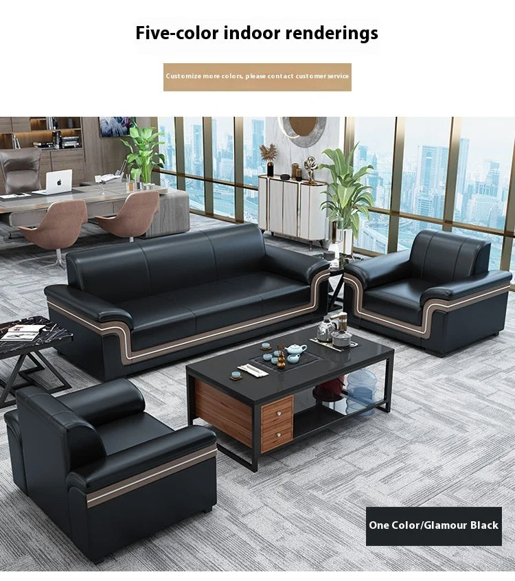 Simple Business Office Sofa Set Coffee Table Modern Luxury Reception Furniture for Three-Person Meetings Meeting Room Furniture