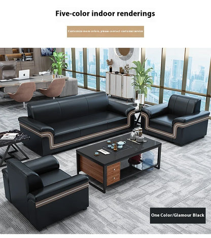 Simple Business Office Sofa Set Coffee Table Modern Luxury Reception Furniture for Three-Person Meetings Meeting Room Furniture