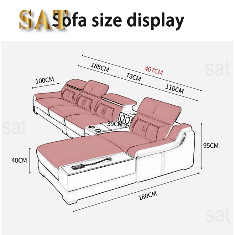 #For New Design Modern Simple Living Room Luxury Leather Sofa Set Hotel Apartment Multi-functional Corner Sofa Combination*