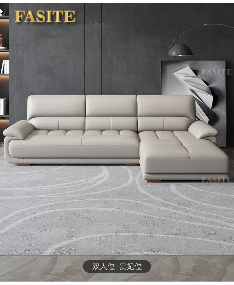 Premium Simple and modern combination imported concubine sofa size apartment living room first layer cowhide leather art sofa