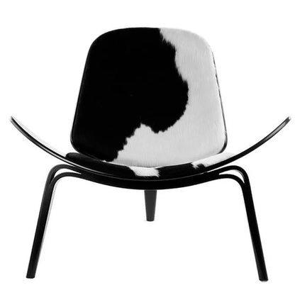 Modern Lounge Shell Chair Three-Legged Shell Chair Ash Plywood Fabric Upholstery Living Room Furniture