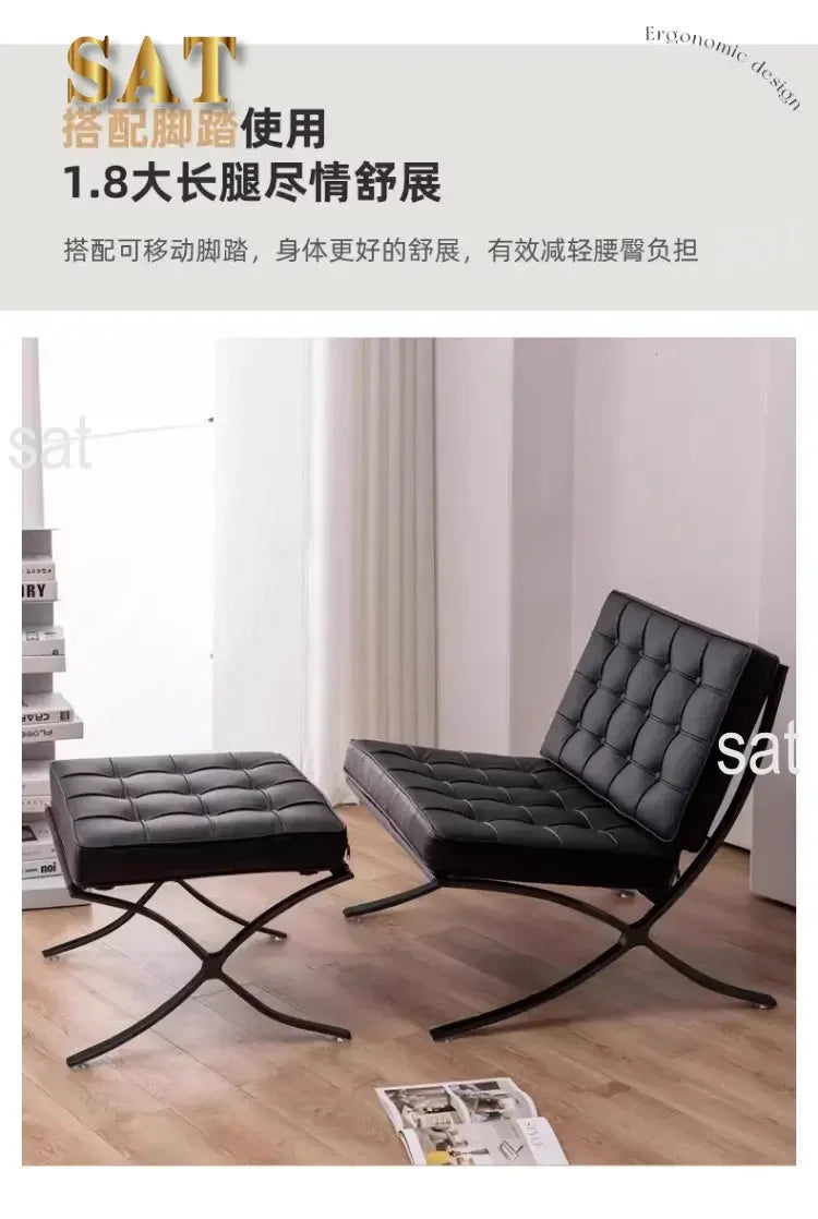Balcony Throne Relax Reading Modern Room Decor Fashion Chairs Black Metal Living Room Chairs Comfortable Sillones Home Design