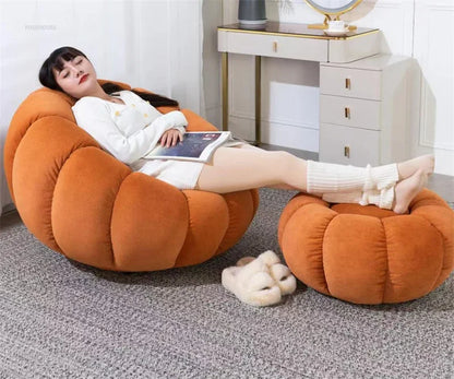 Modern Living Room Sofa Lambswool Pumpkin Sofa Chair Creative Home Balcony Swivel Lounge Chair Fitting Room Bedroom Single Sofas