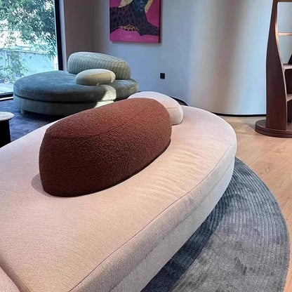 1PCS kXS French Pebble Sofa Designer Large Flat Layer Love Special-shaped Green Fabric Module Combination Arc