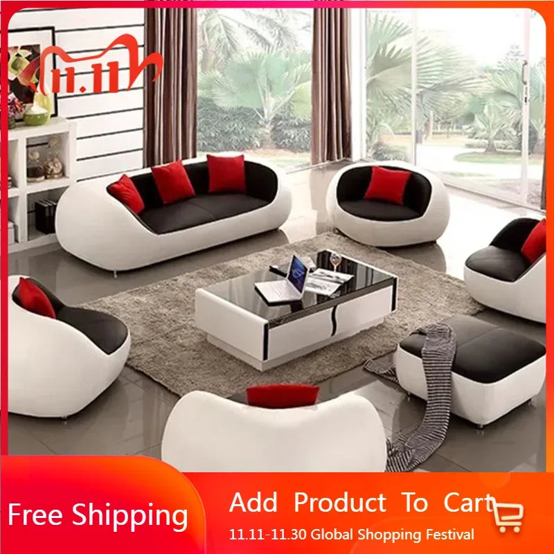 Nordic Accent Living Room Sofas Lazy Couch Leather Luxury Gaming Sofas Designer Decor Relaxing Divano Lounge Suite Furniture