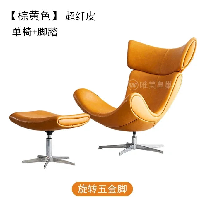 Comfortable Ergonomic Living Room Chairs Modern Leather Nordic Sofa Chairs Designer Recliner Portable Fauteuil Salon Furniture
