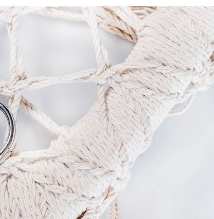 Hammock Hanging Swinging Chair,Hanging Cotton Rope Swing Chairs with Cushion and Hardware Kits, Hanging Chairs for Indoor