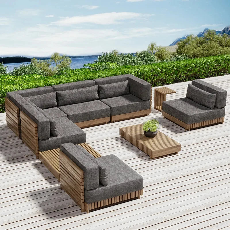 Popular Outdoor Teak Patio Furniture Teak Outdoor Furniture Sofa With Quick Dry Foam