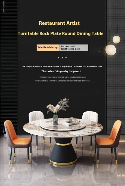 Round Sliding Table Luxury Table Stainless Steel Kitchen Islands Transparent Mesa Comedor Garden Furniture Sliding Dining Wash