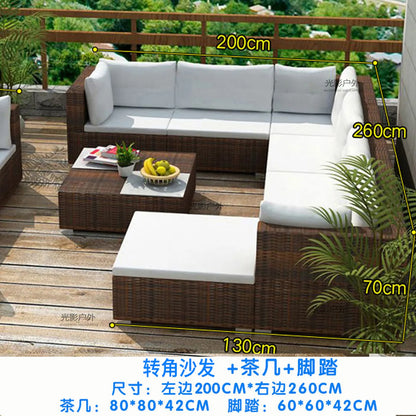 Outdoor Rattan Garden Furniture Sets Sofa Modern Luxury Metal Garden Furniture Sets Storage Table Conjunto Trendy Furniture