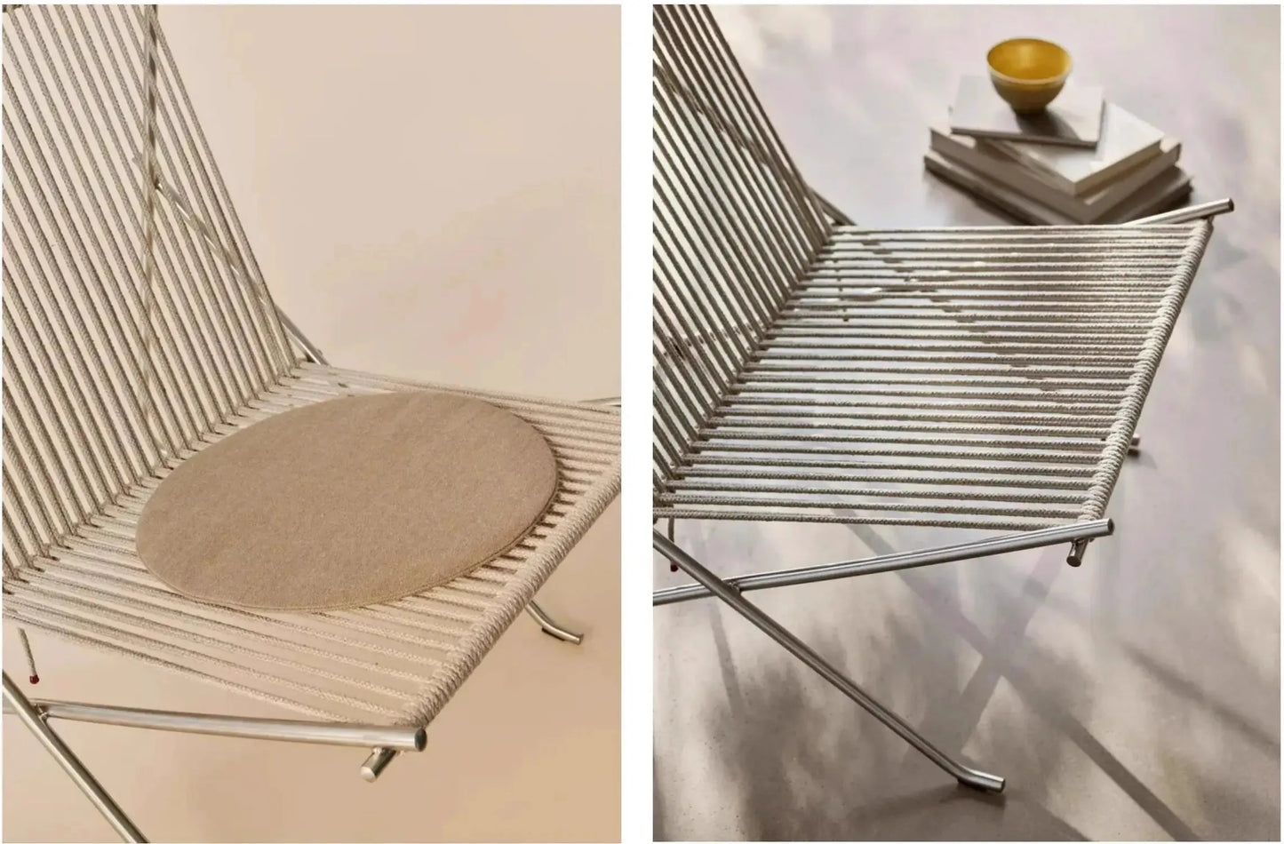 MOMO Bauhaus Leisure Chair Simple Design Living Room Sofa Balcony Rope Woven Stainless Steel Solid Frame Modern Outdoor Living C