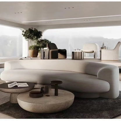 Curved Italian minimalist special-shaped sofa, small apartment living room sofa
