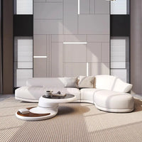 Nordic Modern Luxury Curved Leather Sofa Multi-seat Combination for Home Italian Design Living Room Villa Leather Sofa Set