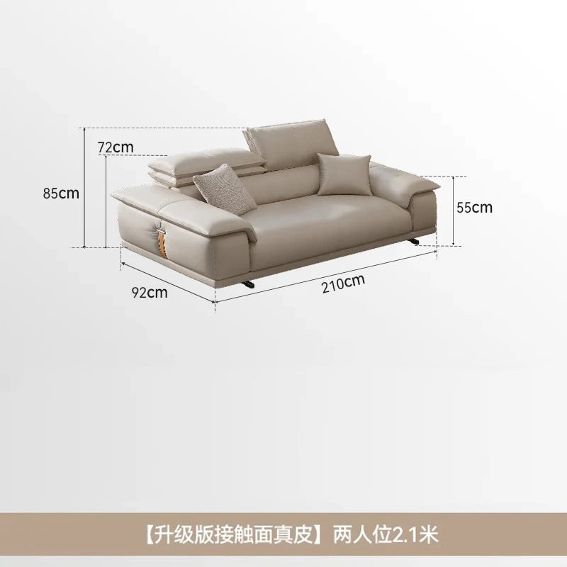 Decoration Genuine Leather Italian Living Room Sofa Luxury Lounge Designer Minimalist Sofas home Modern Family Muebles Furniture