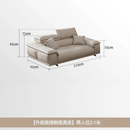 Decoration Genuine Leather Italian Living Room Sofa Luxury Lounge Designer Minimalist Sofas home Modern Family Muebles Furniture