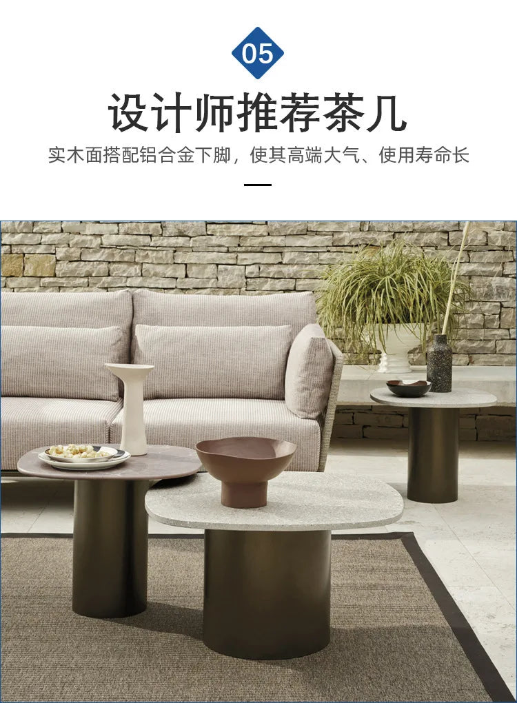 High-end outdoor furniture open-air balcony rain protection sun protection sofa courtyard outdoor villa hotel garden combination