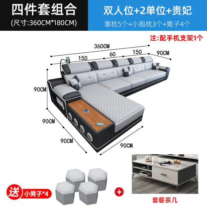 New multi-functional sofa simple modern living room large corner removable and washable technology cloth sofa combination furnit