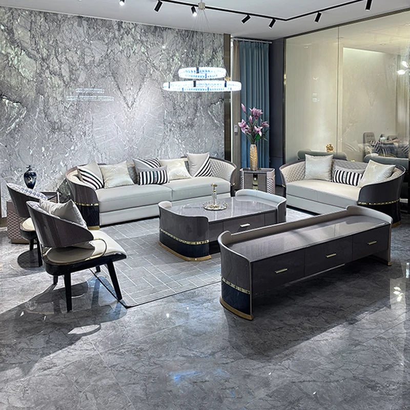 Salon canapés sectionnels salon Tv fond bureau luxe canapé Style nordique cuir Divani Da Soggiorno maison accessoires